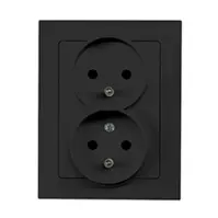 Dvojitá zásuvka 2x2p+z česká MEDIUM black 33514
