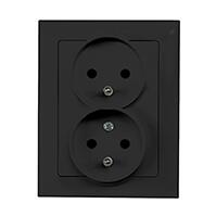 Dvojitá zásuvka 2x2p+z česká MEDIUM black 33514