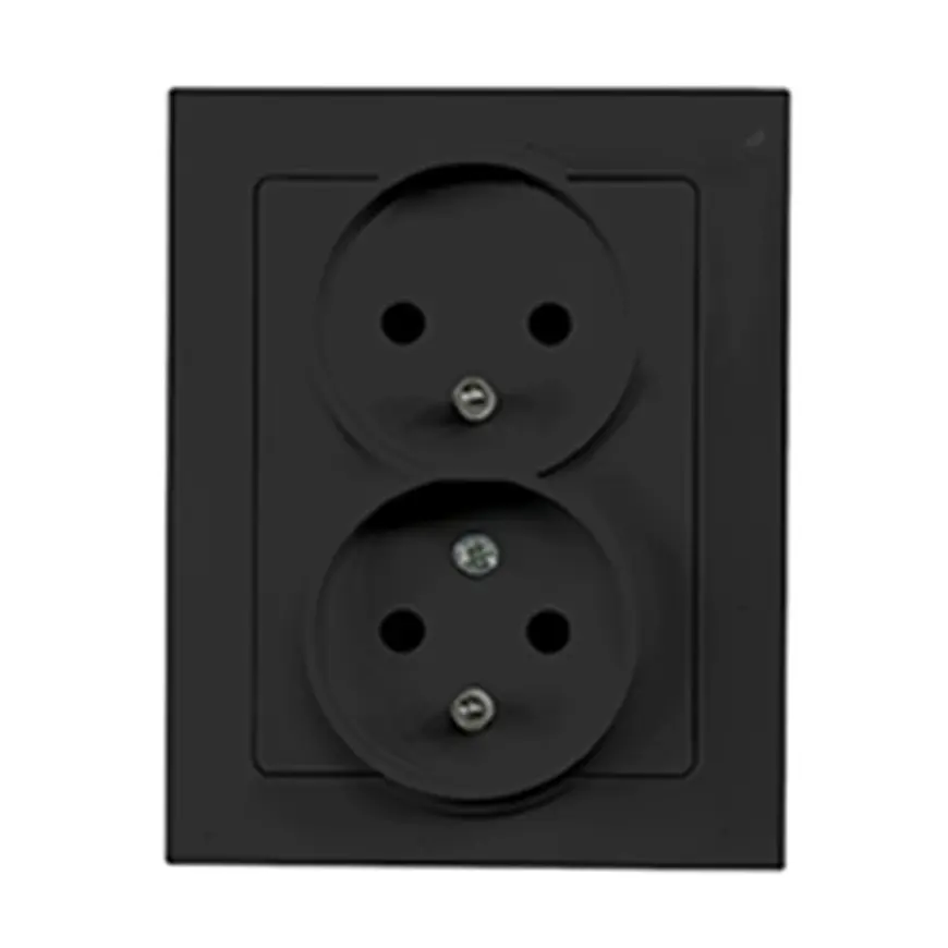 Dvojitá zásuvka 2x2p+z česká MEDIUM black 33514