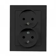 Dvojitá zásuvka 2x2p+z czeskie MEDIUM black 33514
