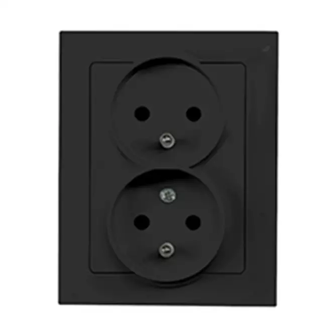 Dvojitá zásuvka 2x2p+z czeskie MEDIUM black 33514