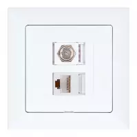 Zásuvka typu F + Zásuvka RJ45 POLA white 33026