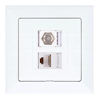 Zásuvka typu F + Zásuvka RJ45 POLA white 33026