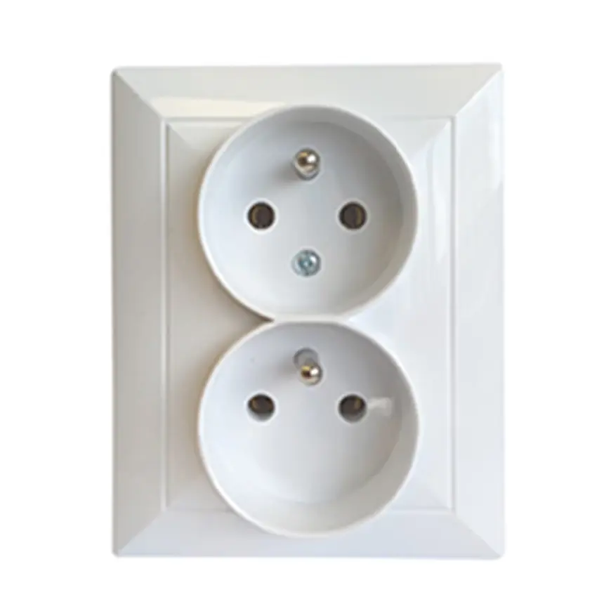 Dvojitá zásuvka česká POLA white 33034