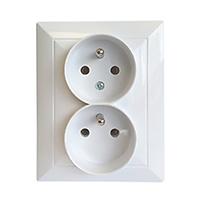 Dvojitá zásuvka czeskie POLA white 33034