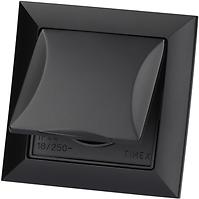 Jedna zásuvka IP44 POLA black 33209