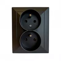 Dvojitá zásuvka czeskie POLA black 33213
