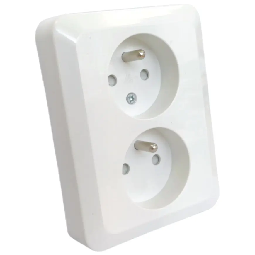 Dvojitá zásuvka česká Z/U SILVA white 46138