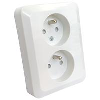Dvojitá zásuvka czeskie Z/U SILVA white 46138
