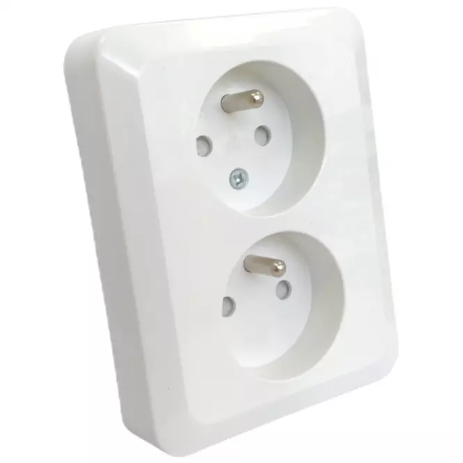 Dvojitá zásuvka czeskie Z/U SILVA white 46138