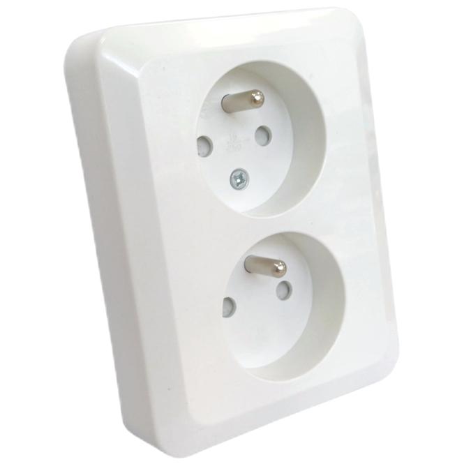 Dvojitá zásuvka czeskie Z/U SILVA white 46138