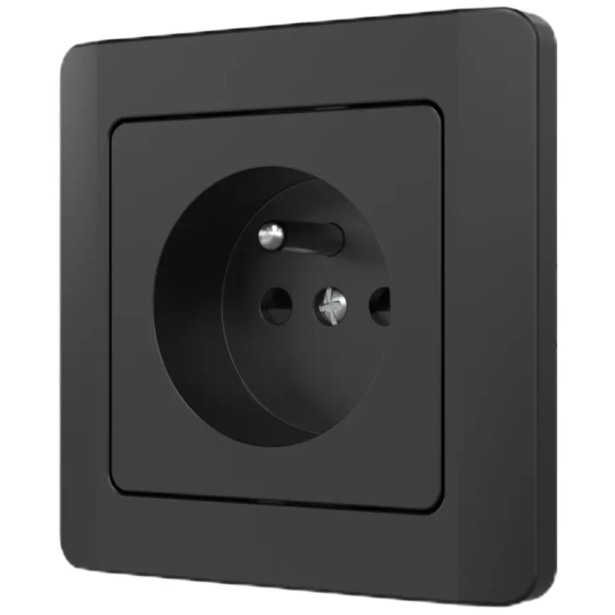 Jednoduchá zásuvka Z/U SILVA black 46220