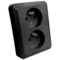 Dvojitá zásuvka česká Z/U SILVA black 46139