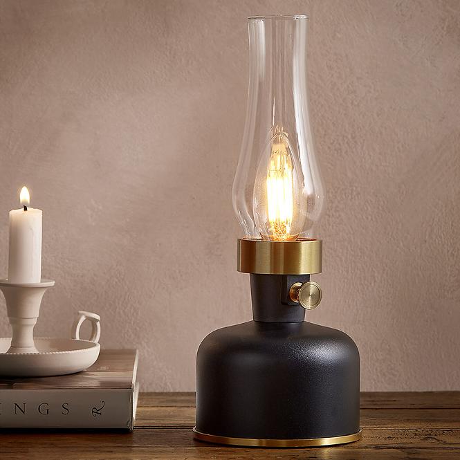Stolová lampa OLIA USB IP44 čierna