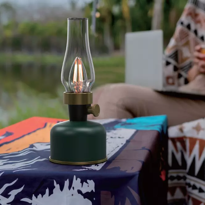 Stolová lampa OLIA USB IP44 green