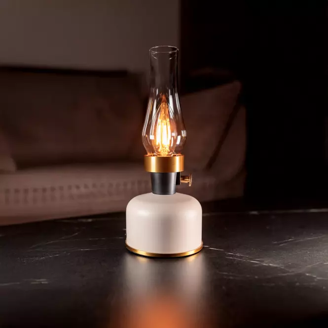 Stolová lampa OLIA USB IP44 beige