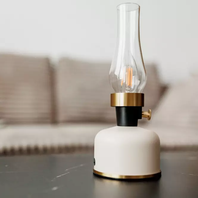 Stolová lampa OLIA USB IP44 beige