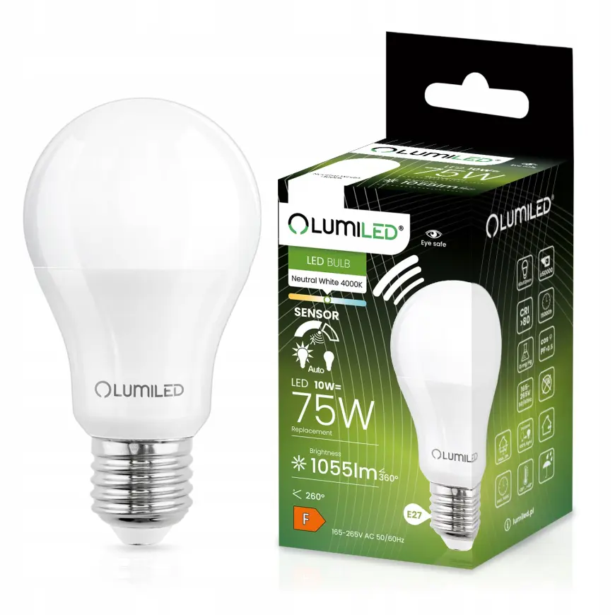 59BS LUMILED A60 10W 840 E27 1055lm CZUJNIK