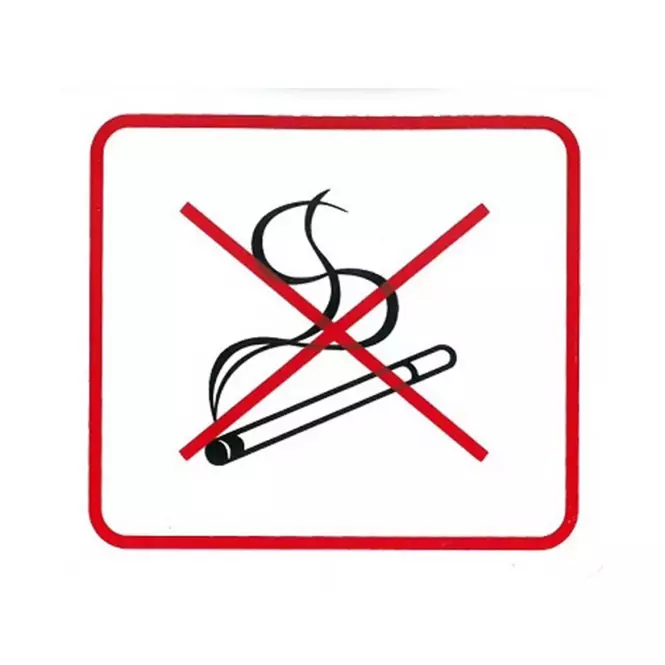 Zákaz vstupu s cigaretou 110x90 mm samolepka