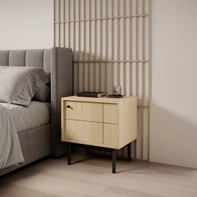 Nočný stolík Japandi S54 dub linea,5