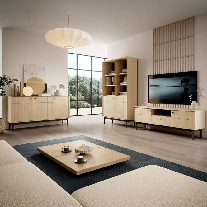 Nočný stolík Japandi S54 dub linea,6