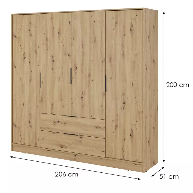 Skriňa Kelly 4D bez zrkadla artisan