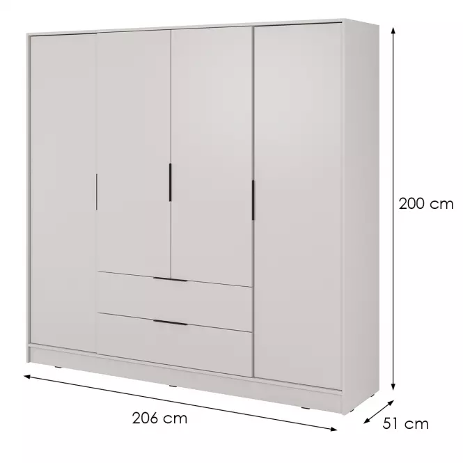 Skriňa Kelly 4D bez zrkadla cashmere