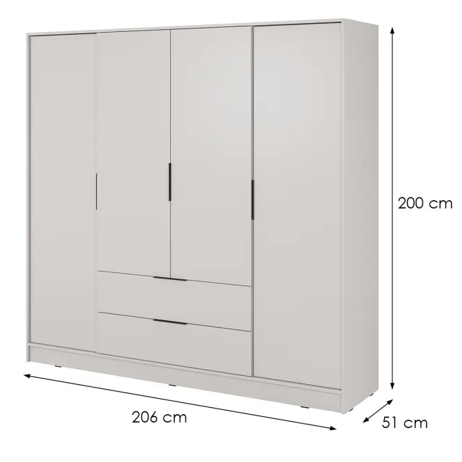Skriňa Kelly 4D bez zrkadla cashmere,2