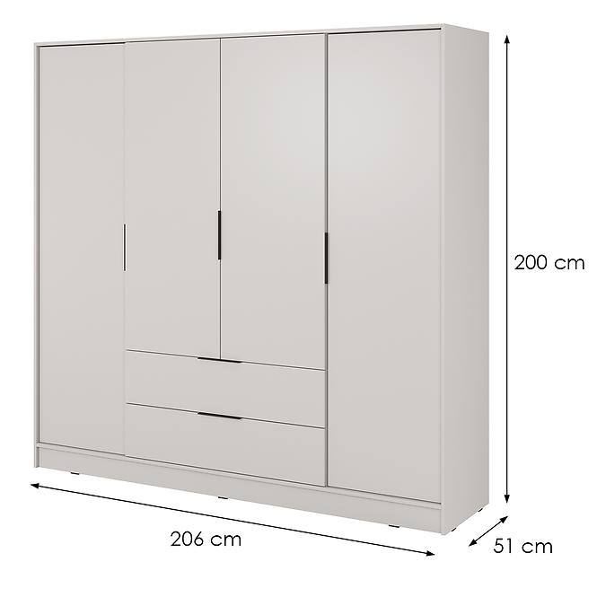 Skriňa Kelly 4D bez zrkadla cashmere,2