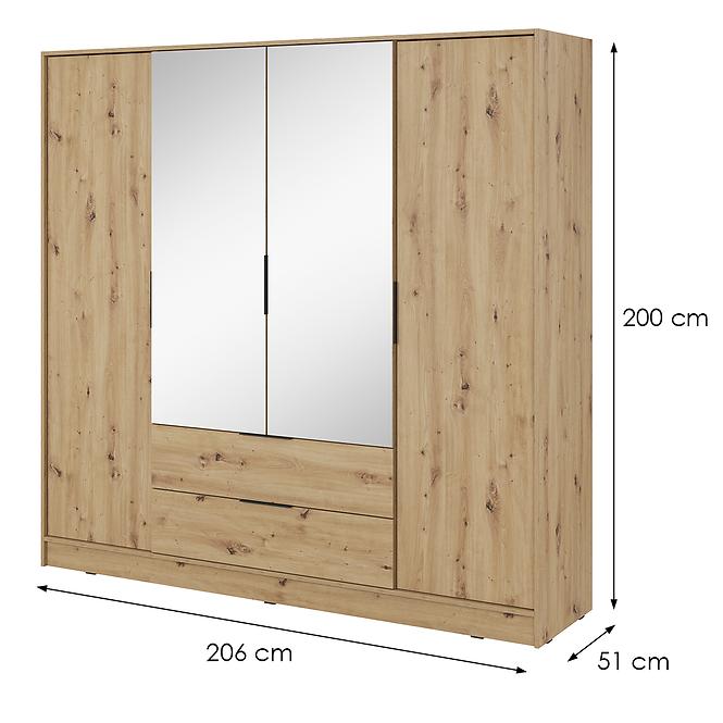 Skriňa Kelly 4D so zrkadlom artisan,2