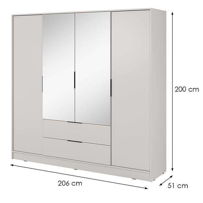 Skriňa Kelly 4D so zrkadlom cashmere,2