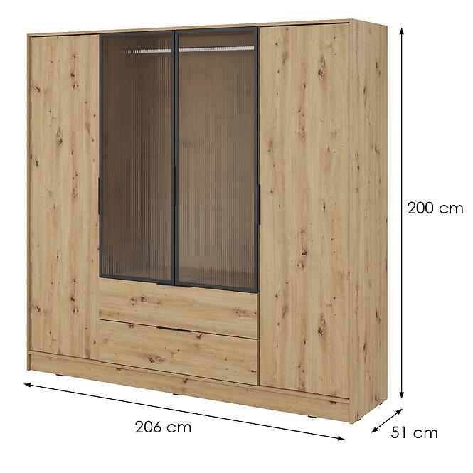 Skriňa Kelly 4D RM artisan s LED,2