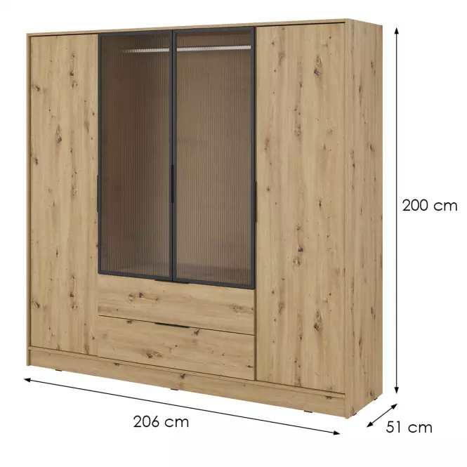 Skriňa Kelly 4D RM artisan so led