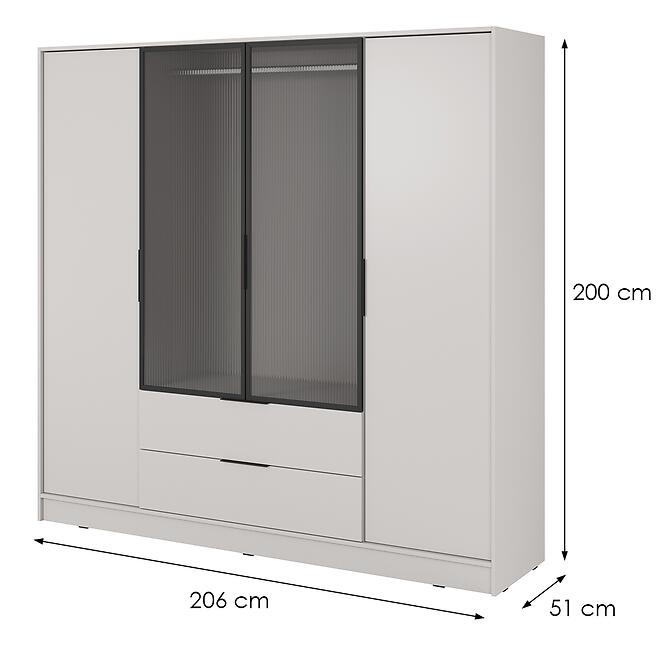 Skriňa Kelly 4D RM cashmere s LED,2