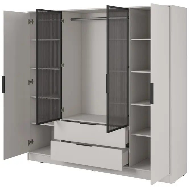 Skriňa Kelly 4D RM cashmere s LED,3