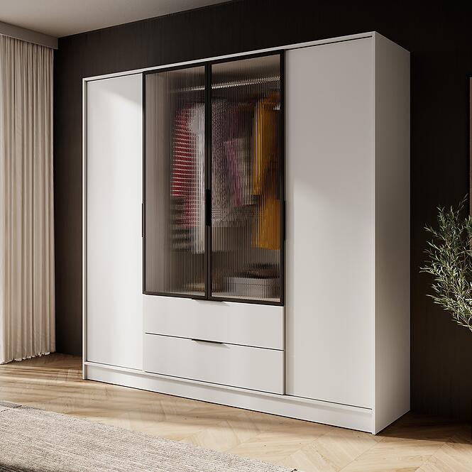 Skriňa Kelly 4D RM cashmere s LED,4