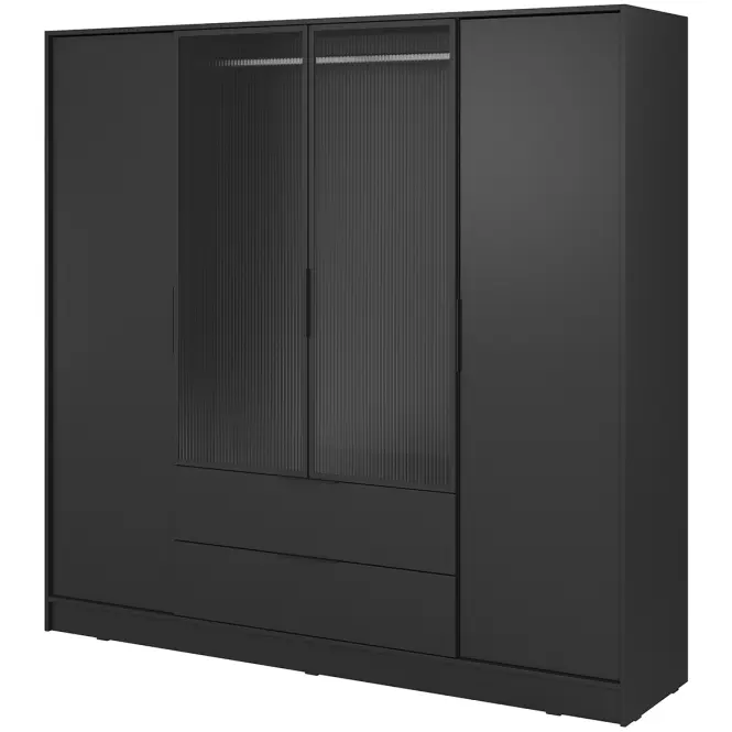 Skriňa Kelly 4D RM čierna s LED