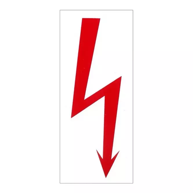 Symbol červený blesk 50x115 mm samolepka