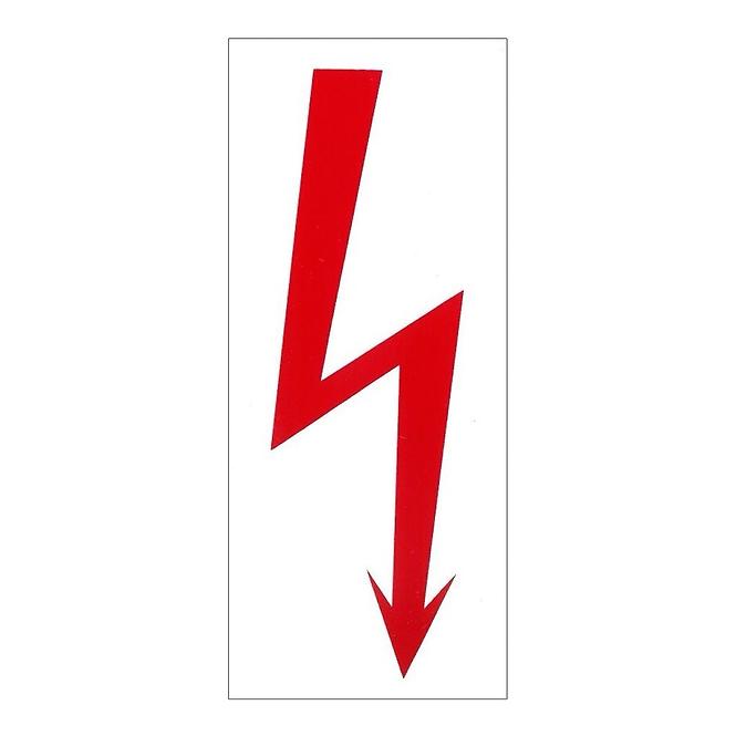 Symbol červený blesk 50x115 mm samolepka
