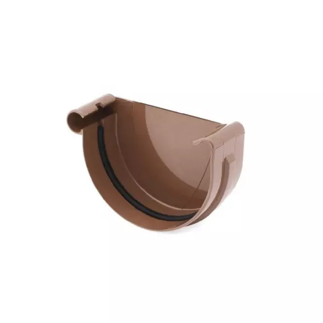 Čelo pre odkvapový žľab Ø 125 mm plastové ľavé hnedé