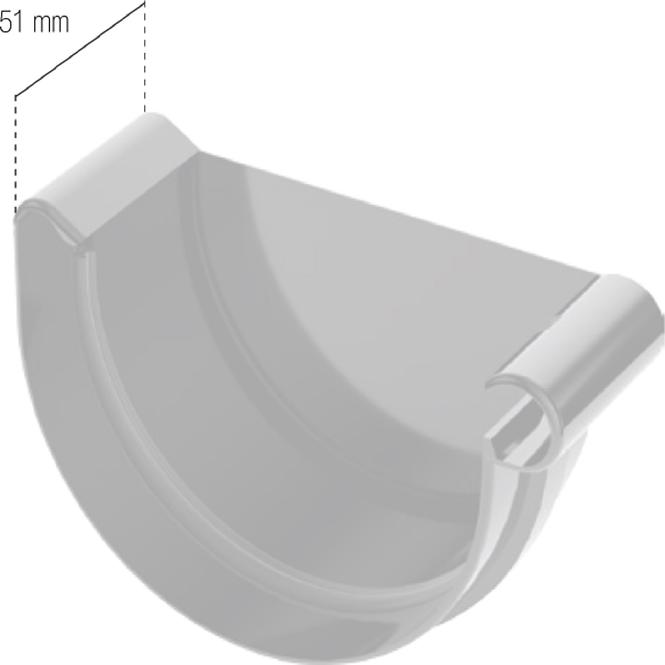 Čelo pre odkvapový žľab Ø 125 mm plastové ľavé hnedé
