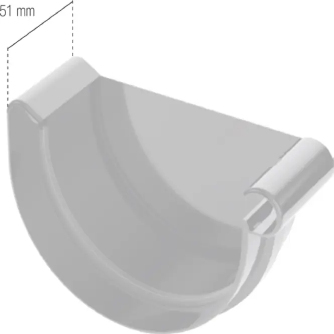 Čelo pre odkvapový žľab Ø 125 mm plastové ľavé hnedé,2