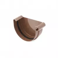 Čelo pre odkvapový žľab Ø 125 mm plastové pravé hnedé