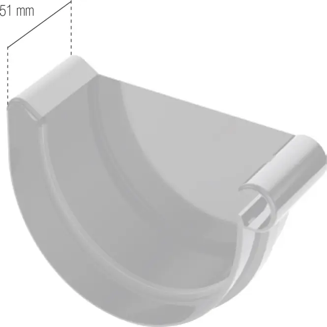 Čelo pre odkvapový žľab Ø 125 mm plastové pravé hnedé,2