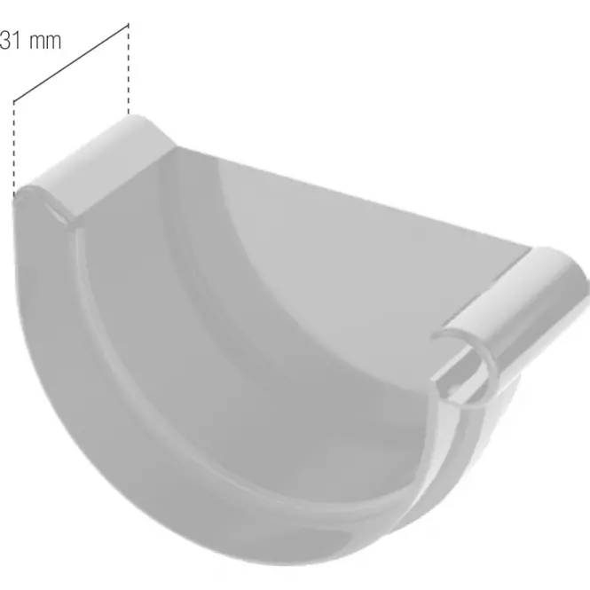 Čelo pre odkvapový žľab Ø 75 mm plastové pravé hnedé
