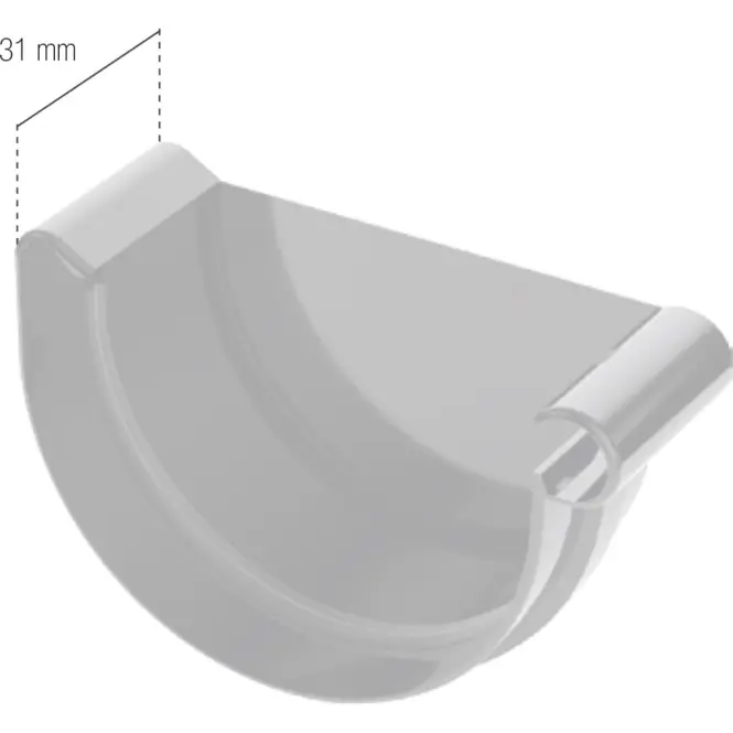 Čelo pre odkvapový žľab Ø 75 mm plastové pravé hnedé,2