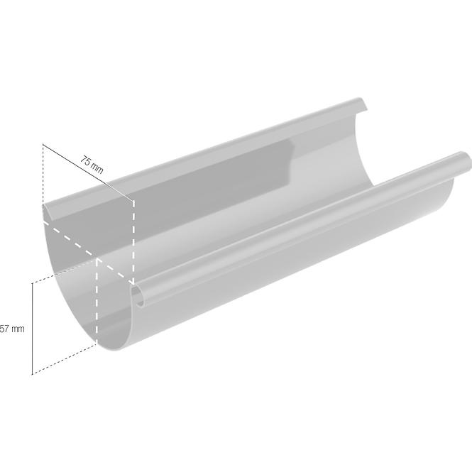Odkvapový žľab Ø 75 mm plastový dĺžka 3000 mm hnedý,2