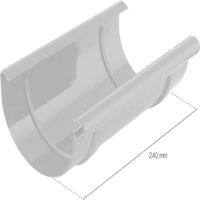 Spojka pre odkvapový žľab Ø 125 mm plastová hnedá,2