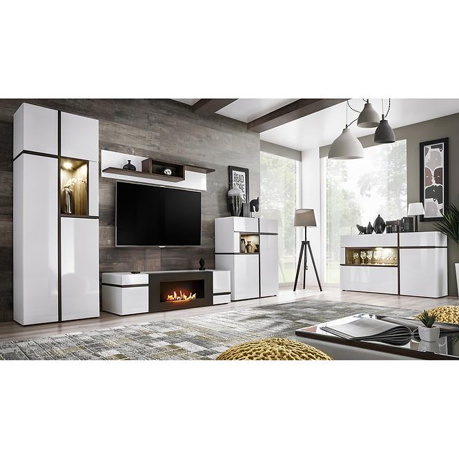TV stolík Cross Perla/Biela/Biokrb