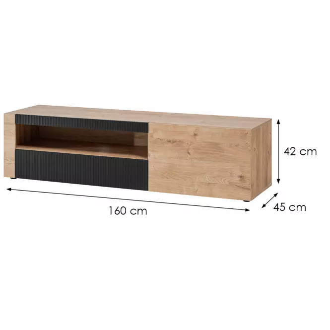 TV stolík Aron dub Ribbeck/Čierna